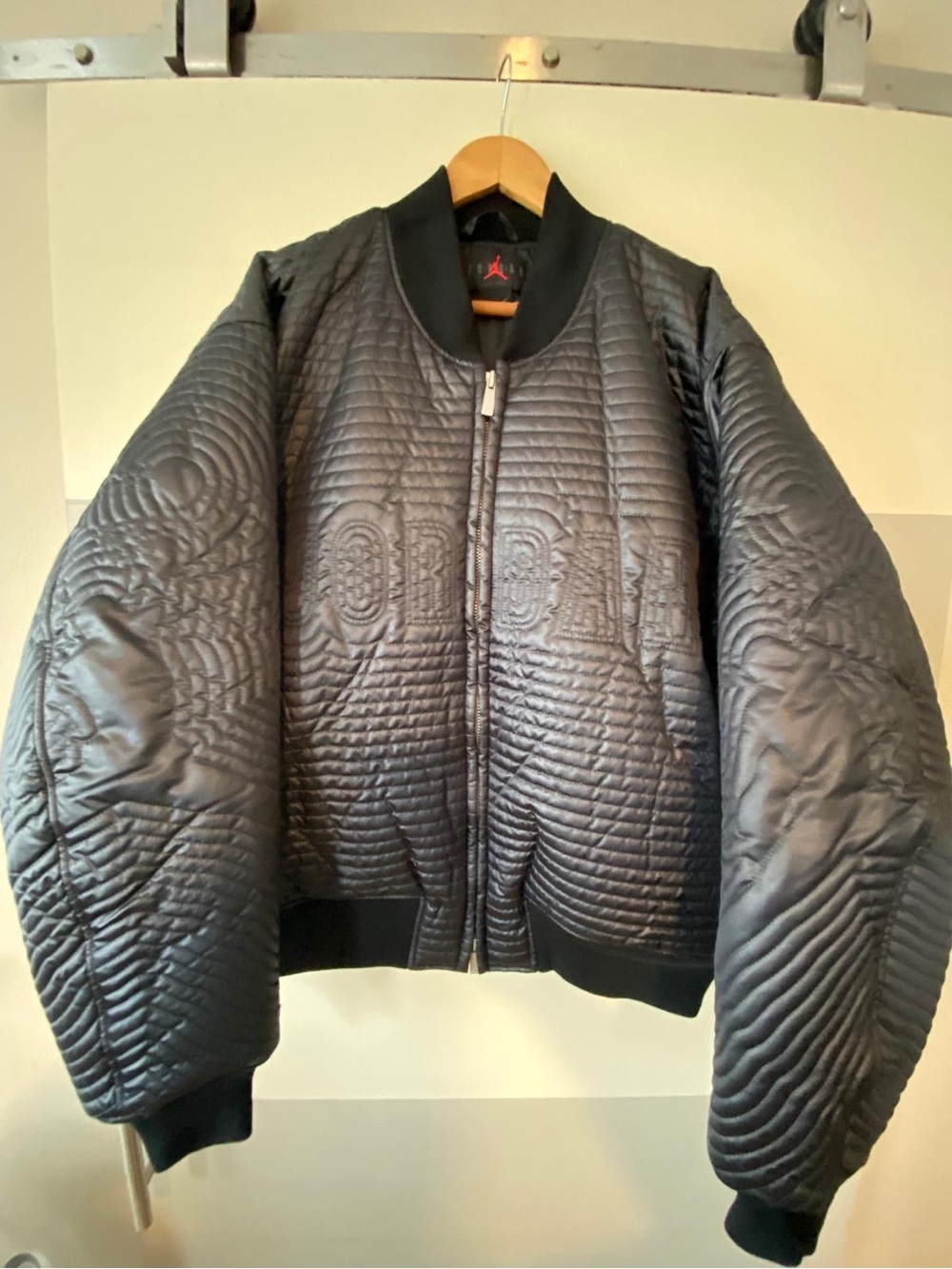 Jordan Quilted Bomber Jacket in Black